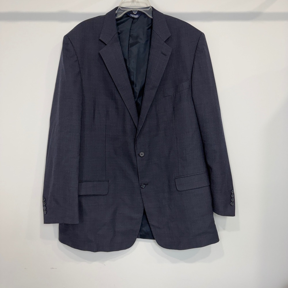 Botany 500 Mens Navy Blue Pure New Wool Two Button Blazer Sport Coat Made Canada
